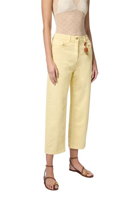 Dyed cotton jeans with logo charm ELISABETTA FRANCHI | Trousers | PJ87D51E2DC7